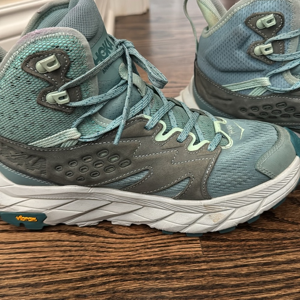 Hoka Women's Teal and Aqua Trail Running Shoes - Picture 5 of 16